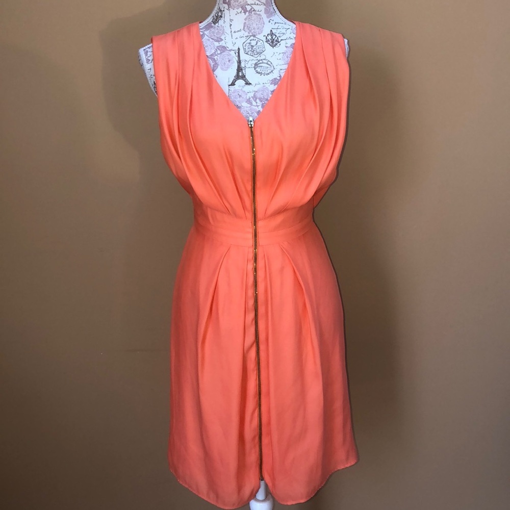 Bar III Orange Full Zip Front Dress Medium